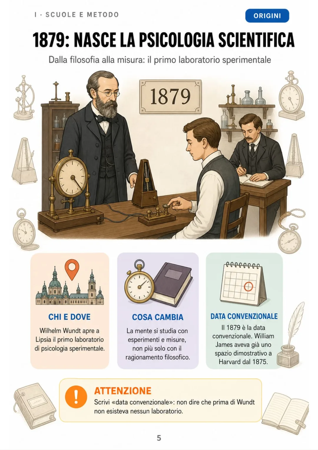 1879, Lipsia: Wundt apre il primo laboratorio di psicologia sperimentale (data convenzionale).