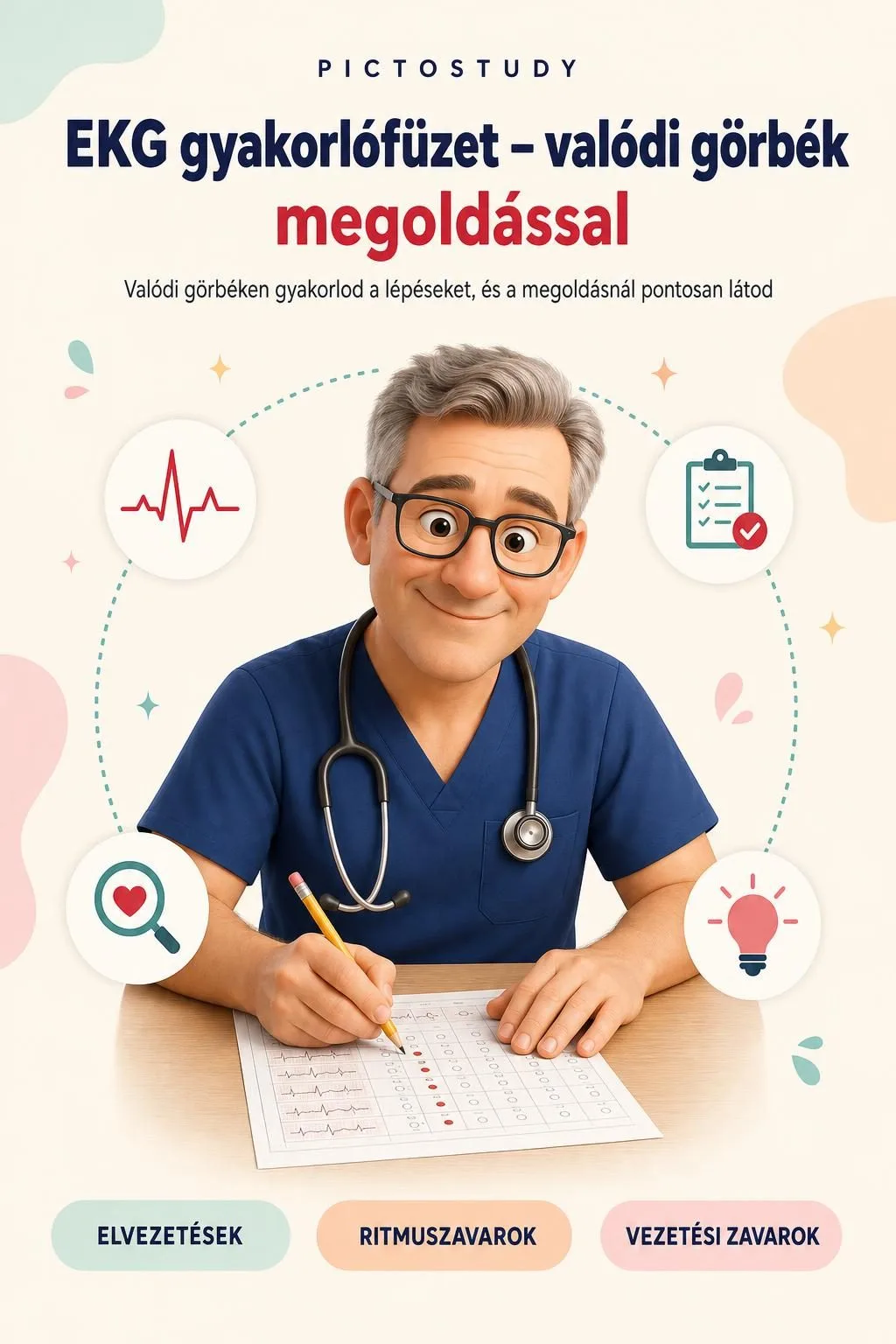 EKG gyakorlófüzet – valódi görbék megoldással
