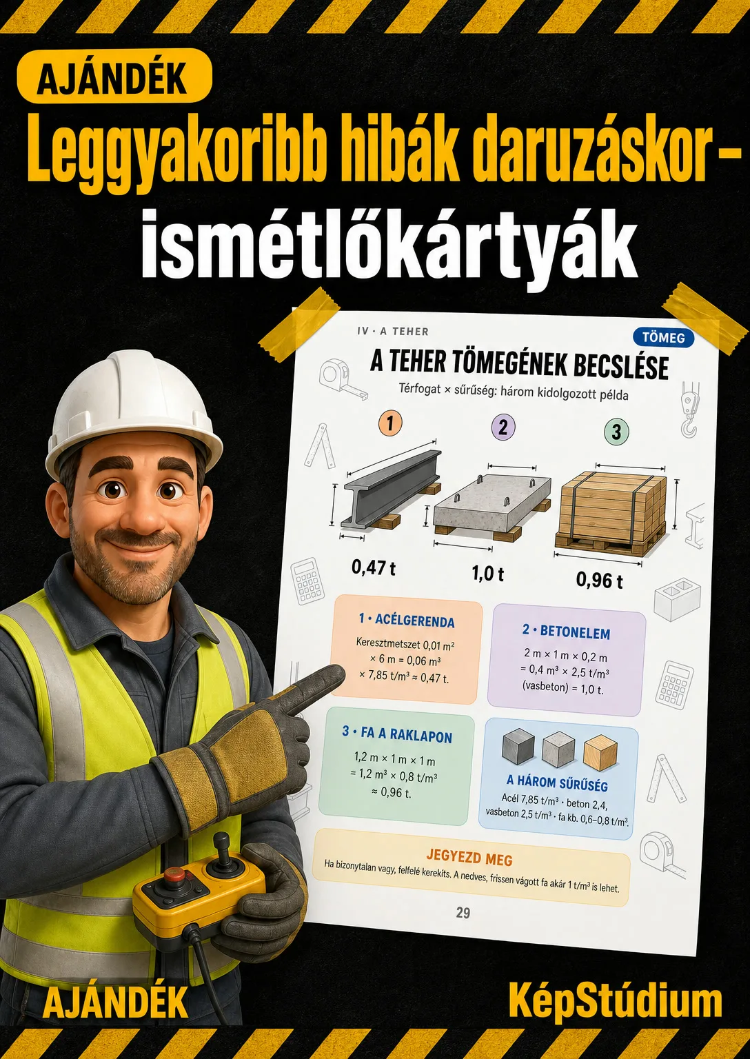 Leggyakoribb hibák daruzáskor – ismétlőkártyák