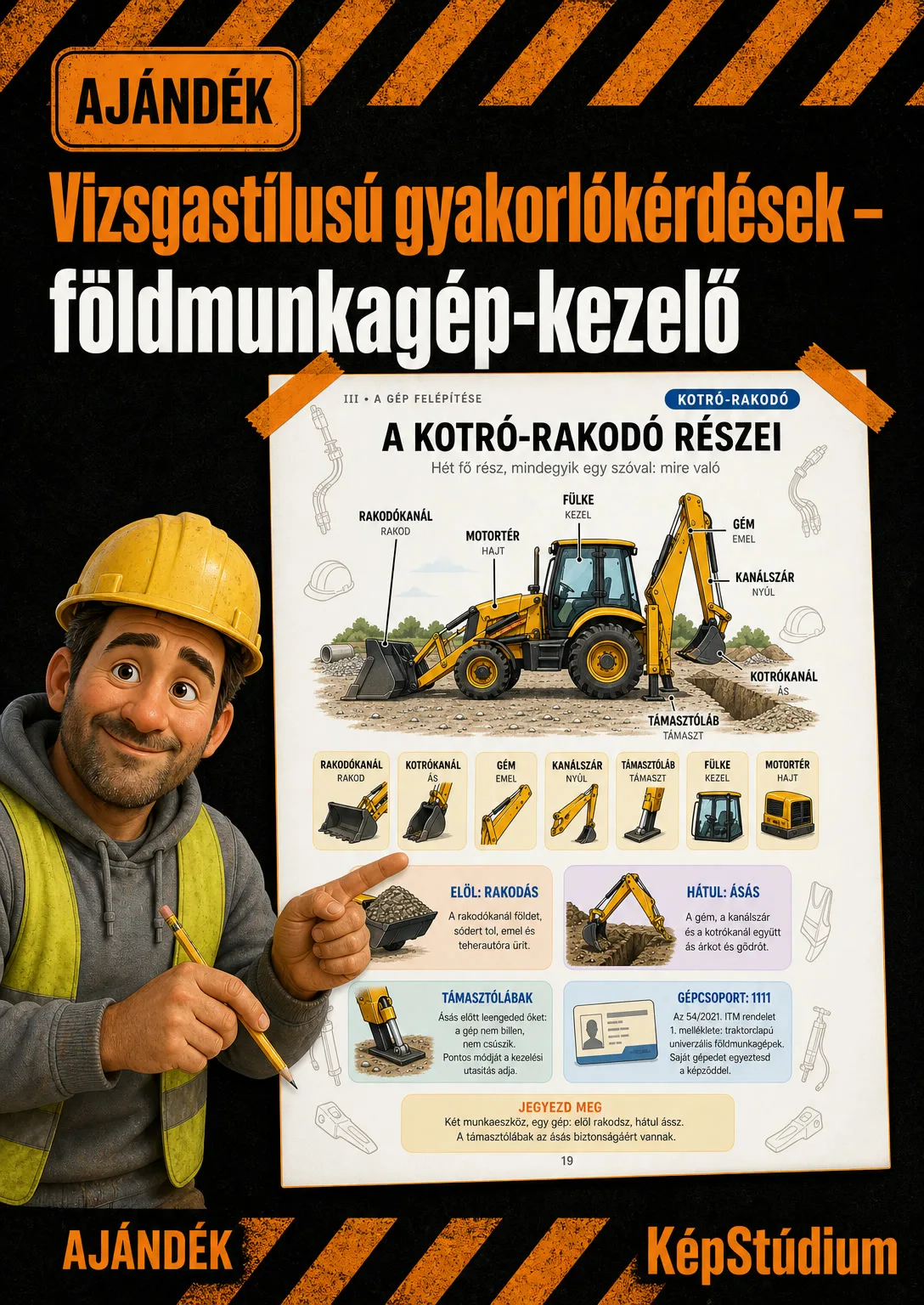 Vizsgastílusú gyakorlókérdések – földmunkagép-kezelő