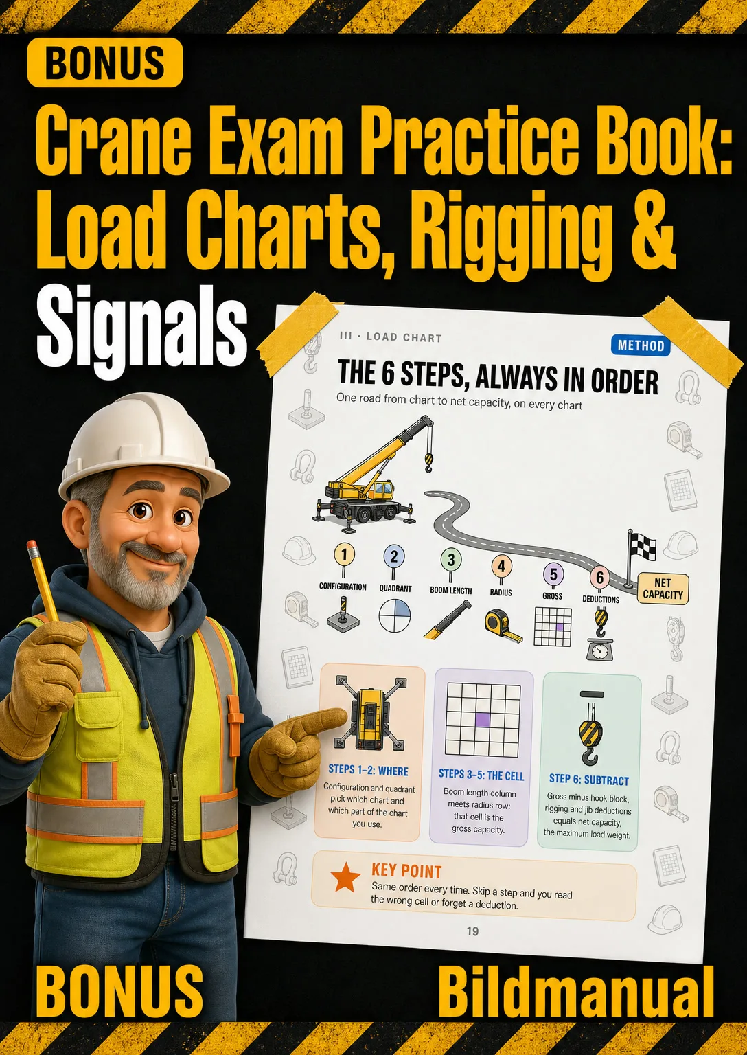 Crane Exam Practice Book: Load Charts, Rigging & Signals
